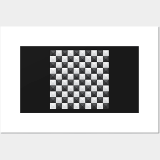 Black and White Checkered Squares Posters and Art